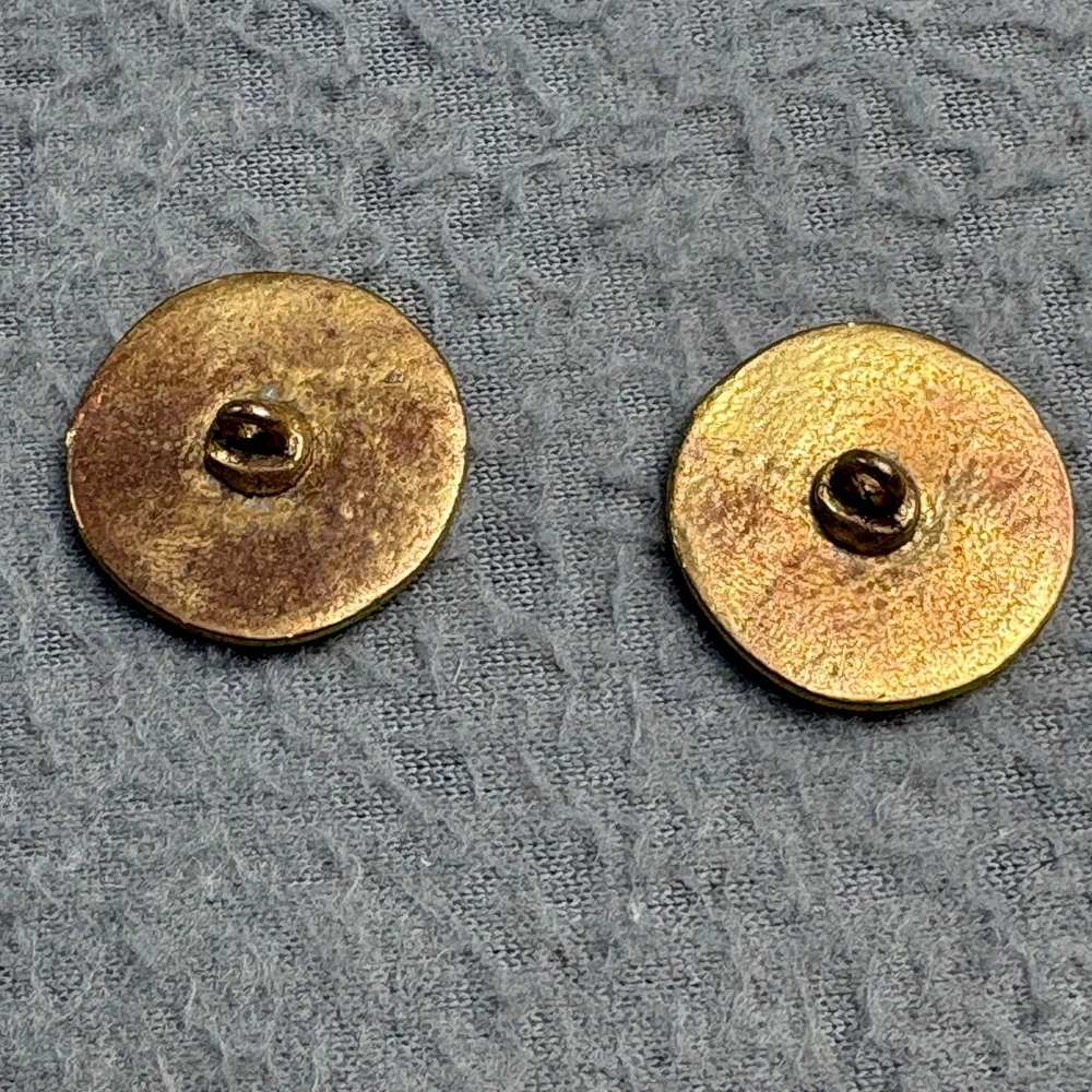Vintage Gold Tone Anchor Buttons Nautical Maritime Shank Back Set of 2 0.75 Inch